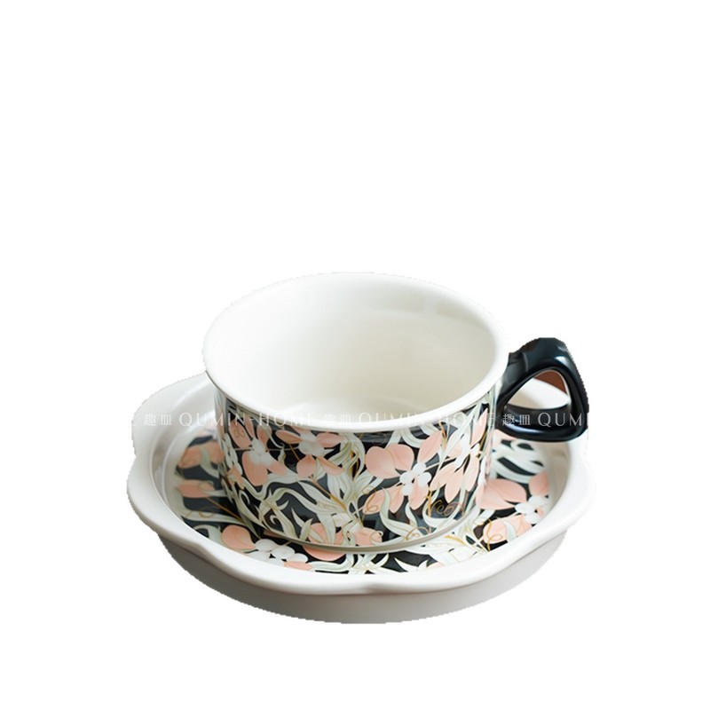 复古陶瓷咖啡杯碟礼盒家用茶杯拉花杯高颜值马克杯喝水杯子|undefined