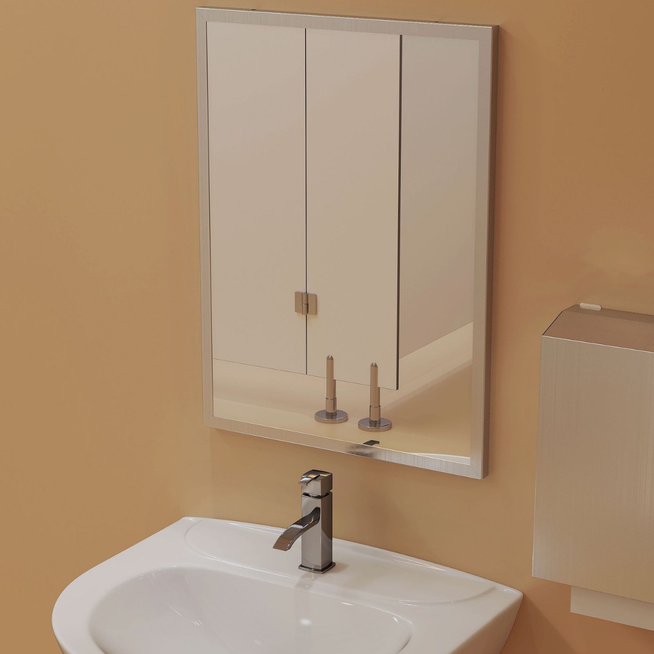 Barrier-Free Elderly Bathroom Mirror Hotel Engineering Bathroom Wall-Mounted Bathroom Movable Mirror Wash Basin Tilting Mirror