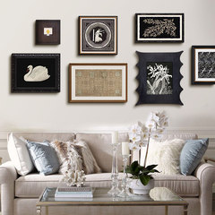 現代法式客廳沙發背景牆裝飾畫中古風小眾藝術玄關書房老錢風掛畫