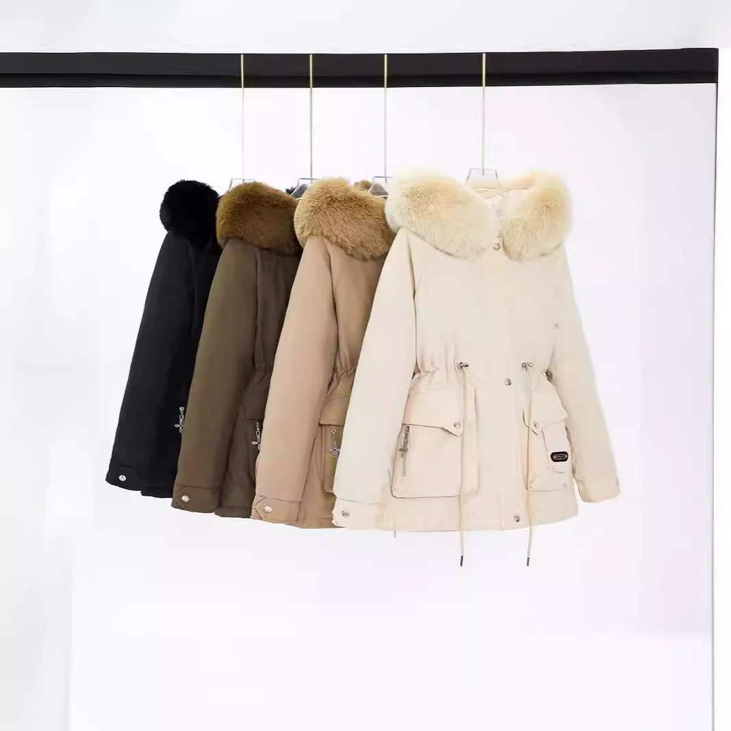 Паркер костюм женская средняя и длинная талия тонкая с капюшоном