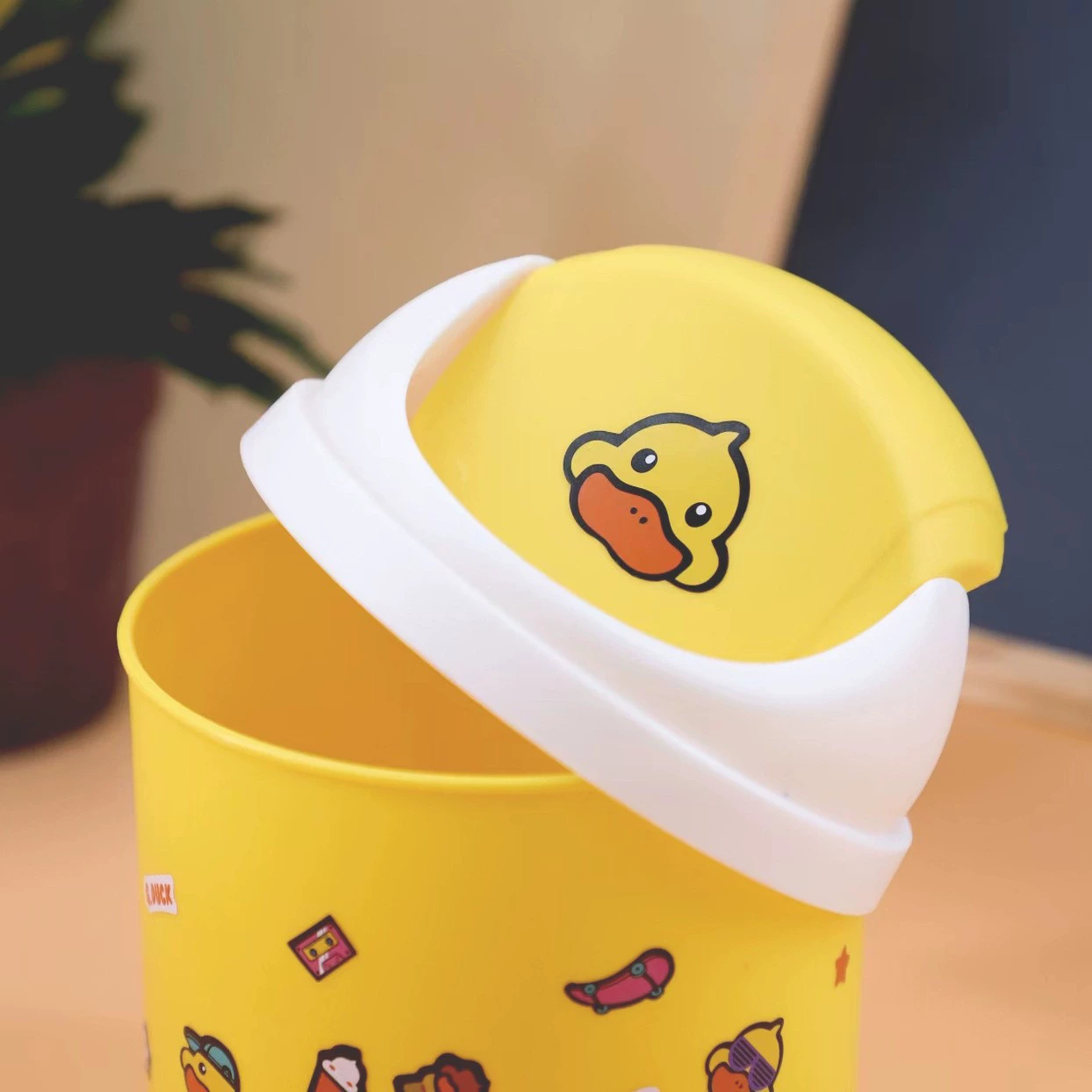 G.DUCK B.Duck, small garbage can, cute table storage system for home use
