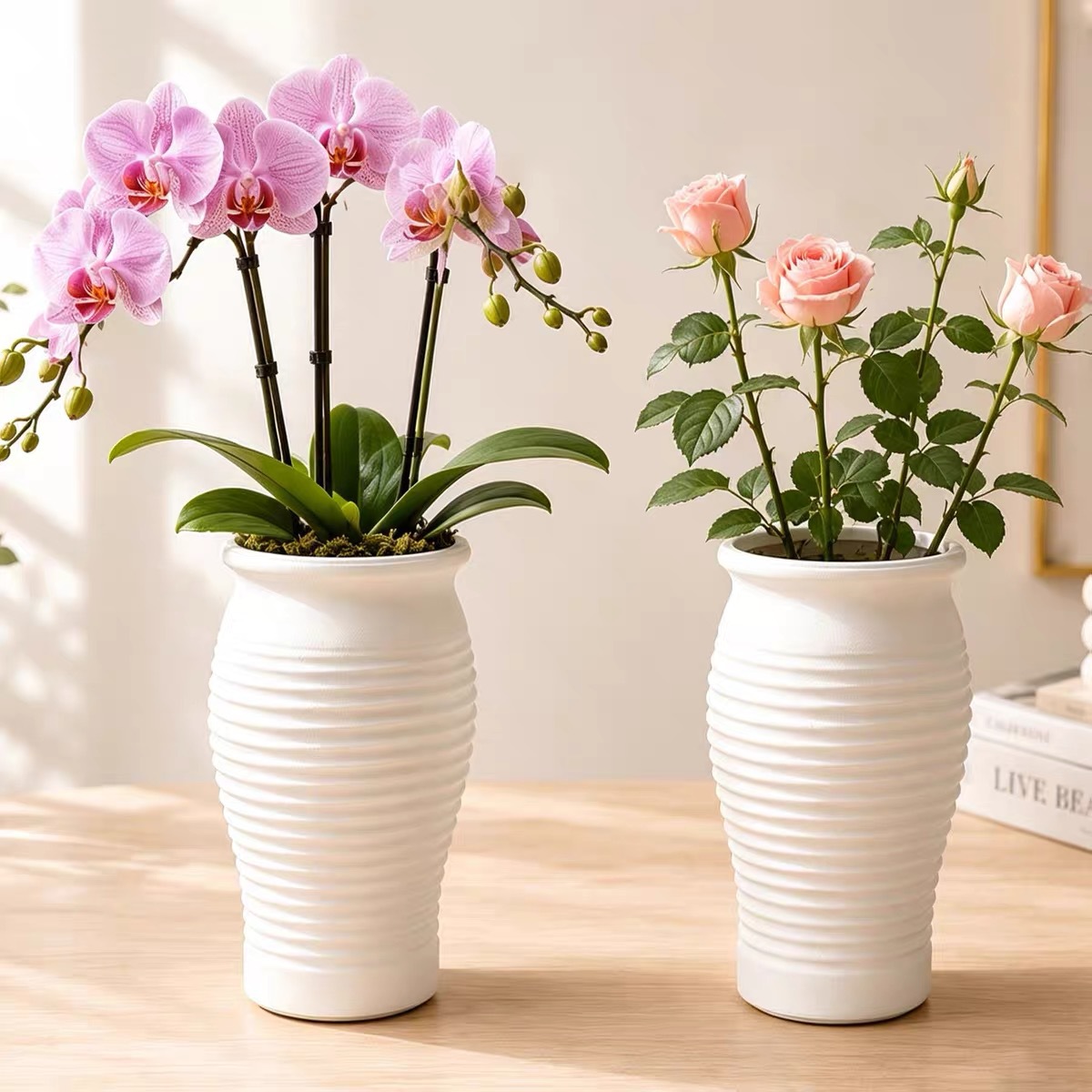 Maceta de Resina con Reserva de Agua Plástico para Jardinería Doméstica