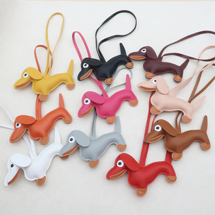 in stock Internet Celebrant Dachshund Pendant Cartoon Leather Puppy Bag Pendant Mobile Phone Case Accessories Creative Car Accessories
