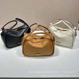 P拉达女士双提手饰牛皮手提单肩包斜挎包高品质图片实拍