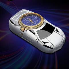 Sports car metal windproof watch lighter with creative colorful flashing lights, 15-inch small car light machine factory wholesale