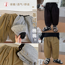 【清仓特价】儿童冬季韩版纯色休闲裤洋气加厚保暖工装男童棉裤潮