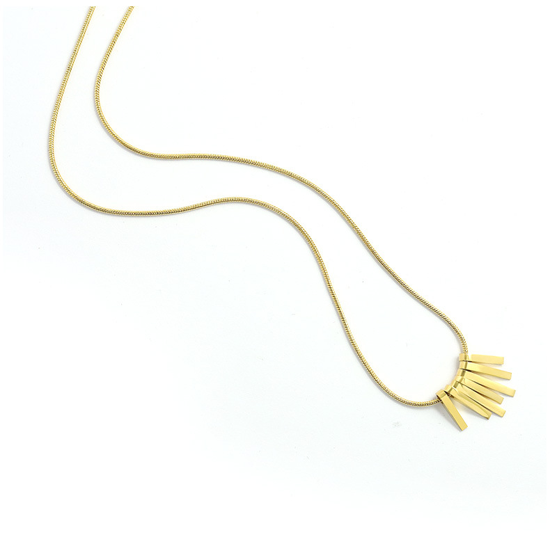 European And American Entry Lux Special-Interest Design Trendy Cross-Border Hot Products Time Stamp Rouge Gloss Geometric Necklace Female Clavicle Chain Titanium Steel 18K P745_colorza_4