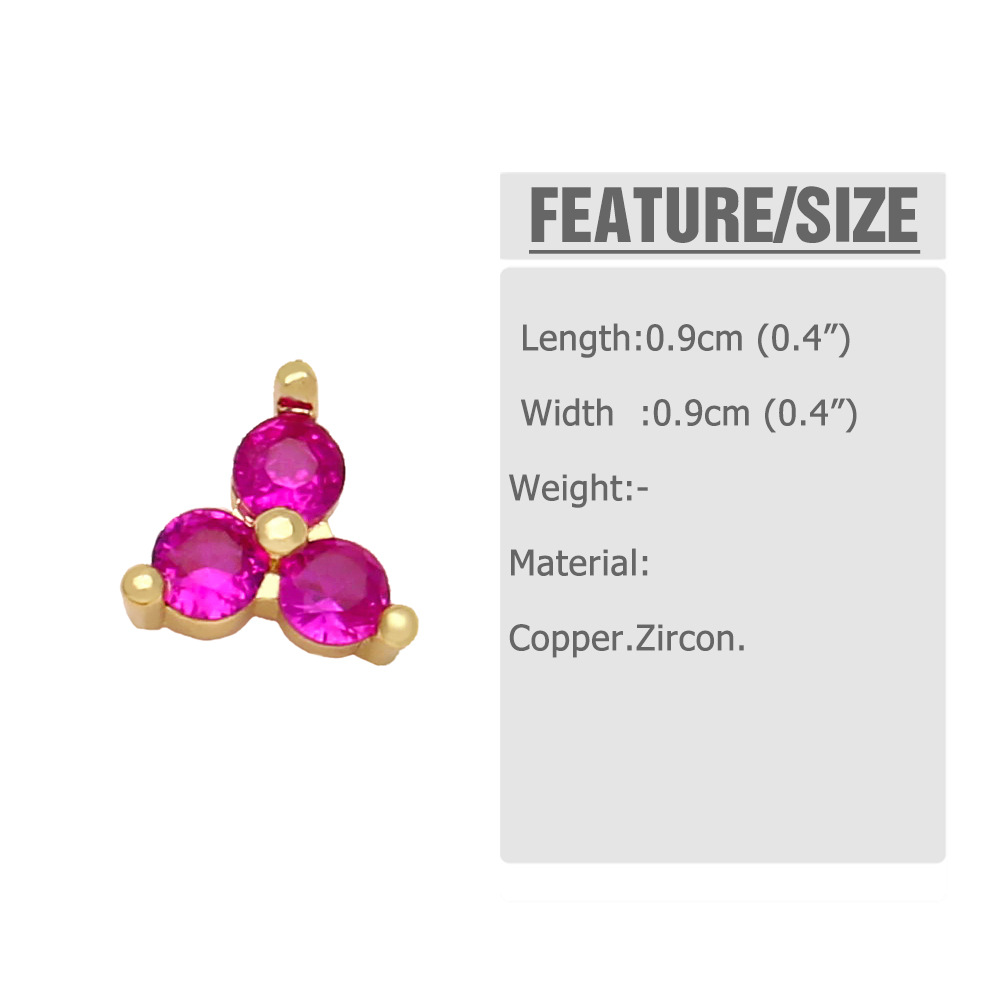 simple copper inlaid zircon triangle earrings