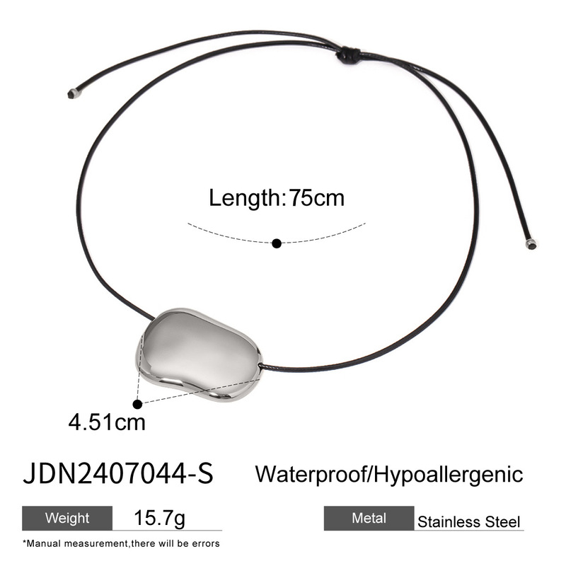 Jieding ヨーロッパとアメリカの黒ロープチタン鋼ネックレスニッチデザイン鎖骨チェーン非退色クロスボーダーホットスタイルステンレス鋼ジュエリー|undefined