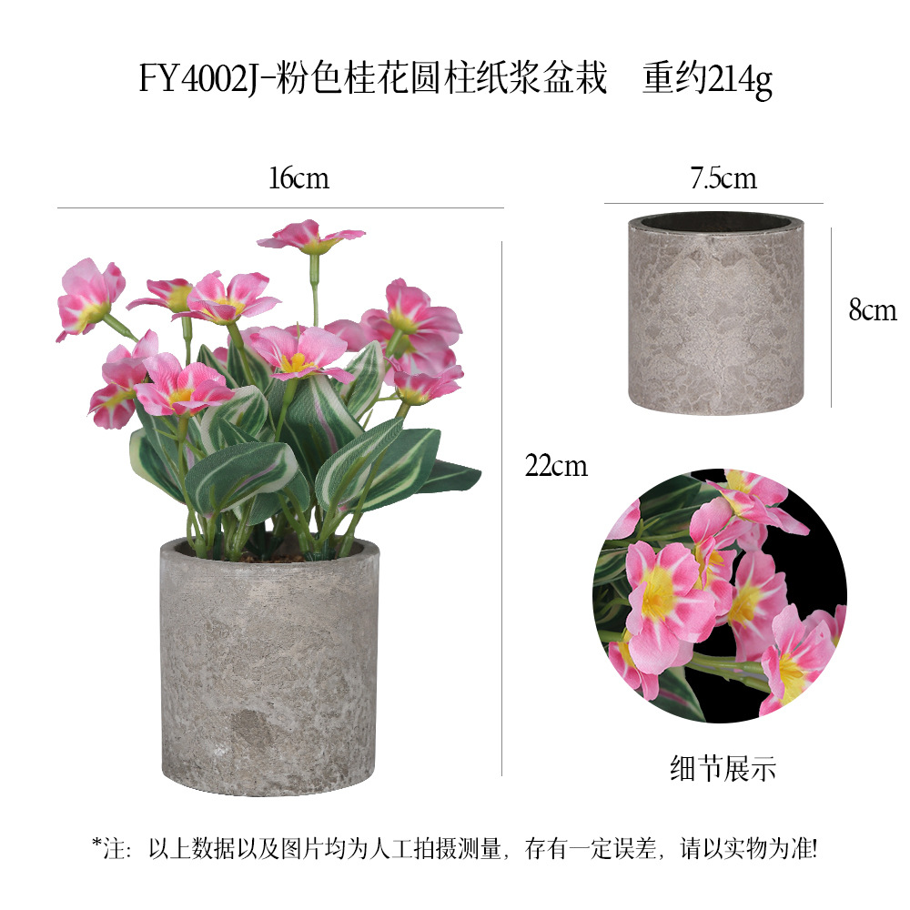 Más de 240 combinaciones populares de macetas con plantas verdes artificiales, decoraciones para el hogar, flores artificiales, bonsáis cilíndricos de pulpa de papel.