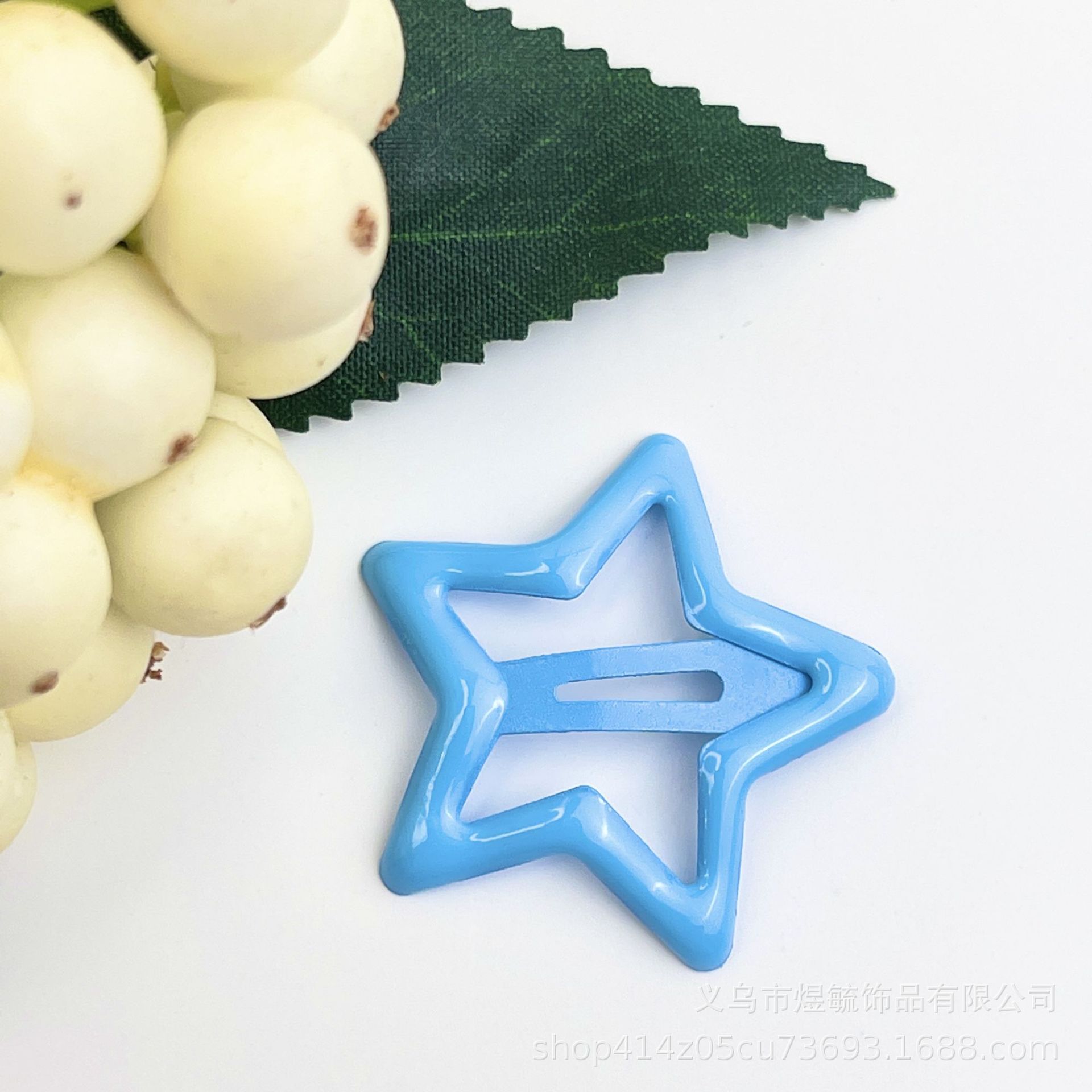 Colorful drip Star clip 3.2cm medium blue