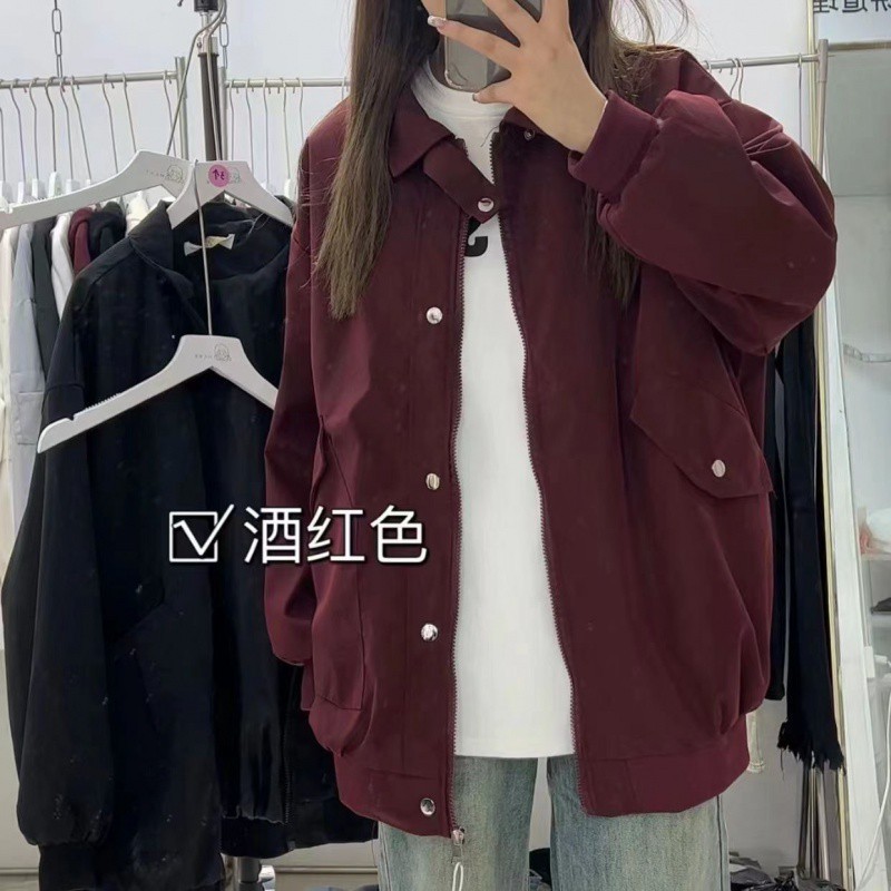 Simple Fashion Button Design American Casual Fashion Brand Couple's Jacket Flying Suit Spring and Autumn Aviator Jacket for Women