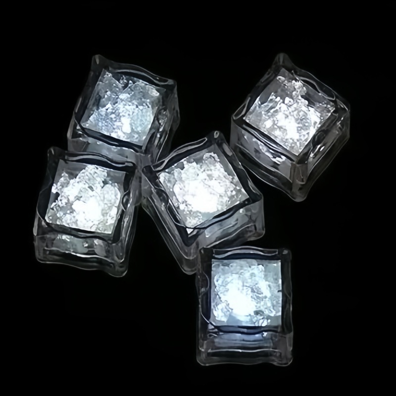Cubos de hielo LED multicolor, accesorios luminosos para bodas, bares y fiestas, iluminación de bebidas decorativa