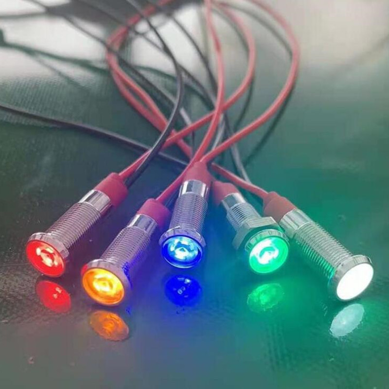 6mm waterproof metal LED light strip with wire power supply, signal light, indicator light