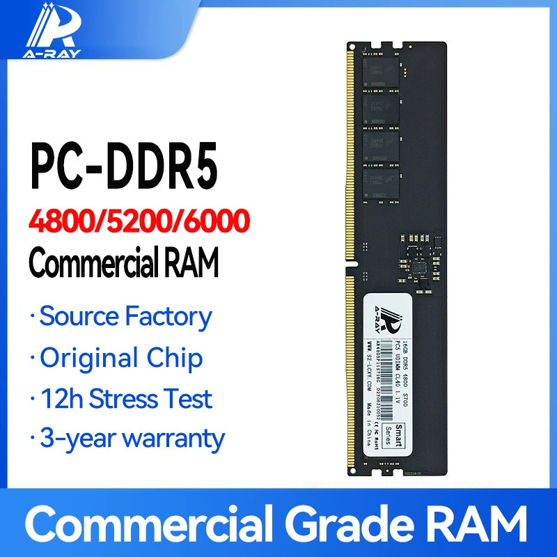 Настольная DDR5 RAM (A-A-Ray) 16 ГБ/32 ГБ, 4800–5600 МТ/с, коммерческого класса