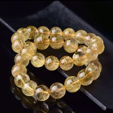 天然金发晶精选钛晶巴西金发晶黄水晶简约招财女款转运情侣手链