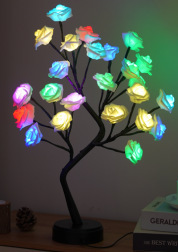 LED simulación lámpara de árbol de rosas Día de San Valentín boda base desmontable cadena de lámparas decorativas lámparas coloridas