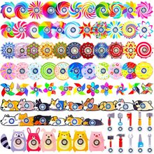 亚马逊新款曼陀罗涂鸦创意指尖陀螺彩色小陀螺解压玩具小礼物批发