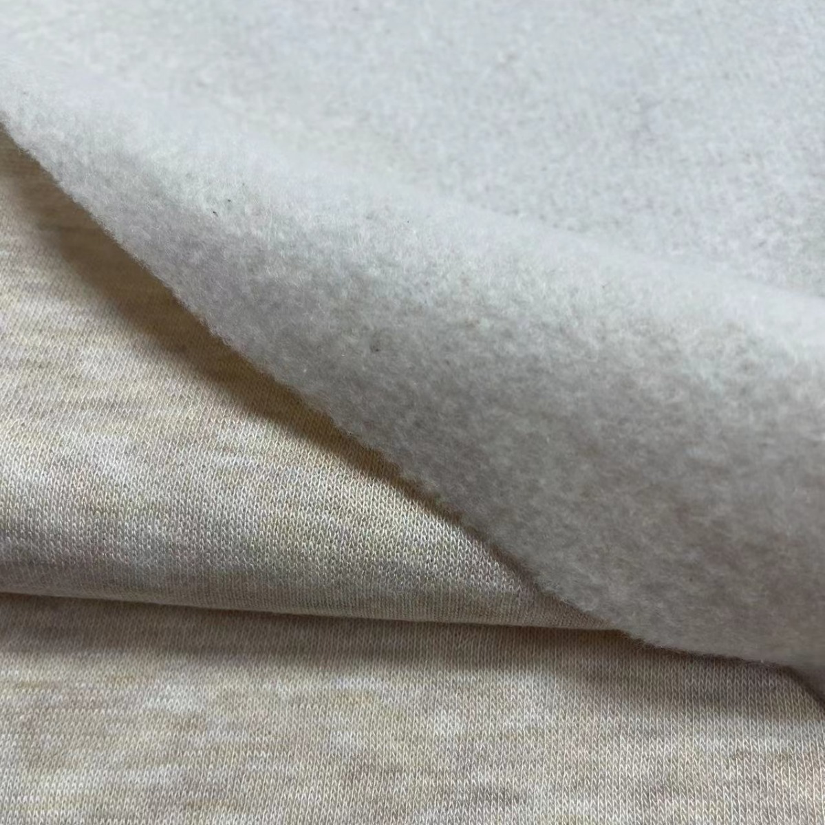 专业生产色纺 卫衣布拉毛，花灰色三线卫衣绒 TCR卫衣面料  heath