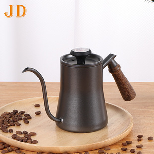 Stainless Steel Household Wooden Handle Hand Coffee Pot Coffee Shop Coffee Appliance Hanging Ear Coffee Long Mouth Hand Pot Wholesale