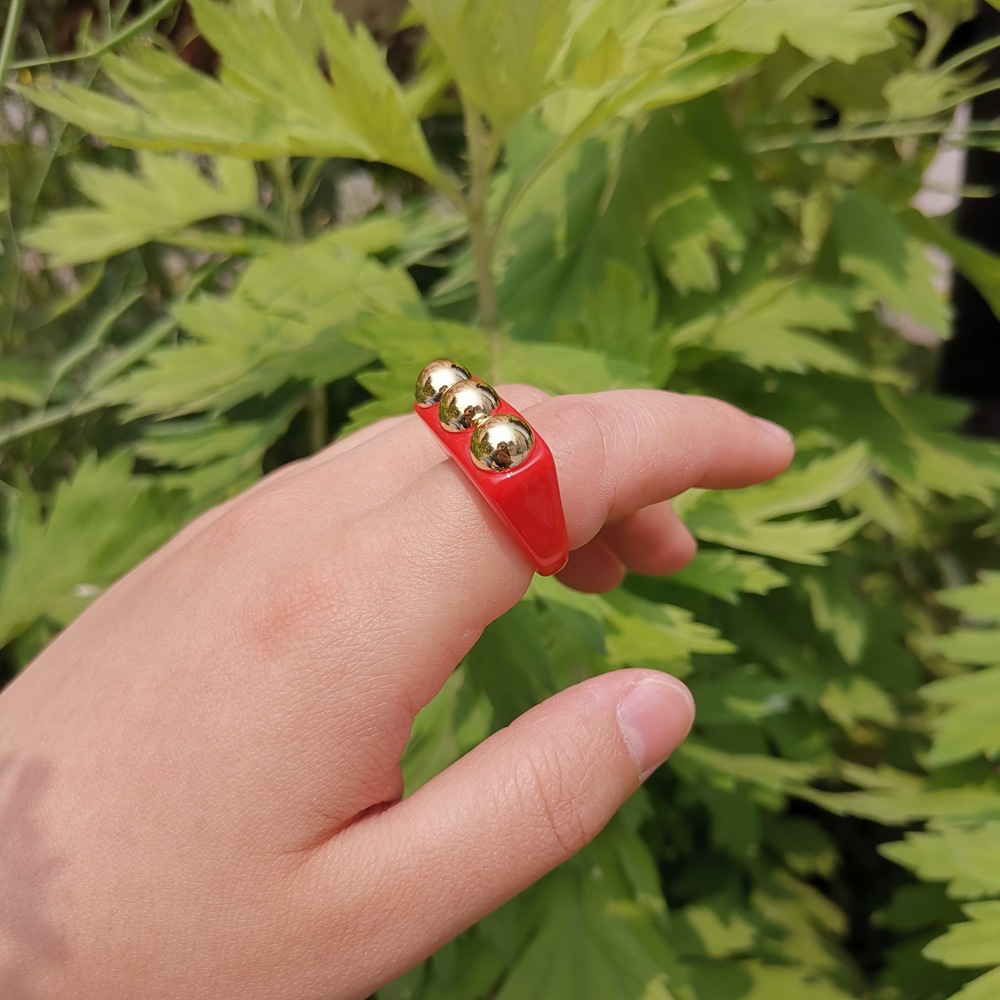 heart-shaped irregular multicolor acrylic ring wholesale jewelry Nihaojewelry