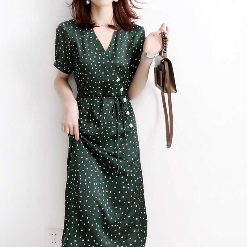 (Mới) Mã B7171 Giá 990K: Váy Đầm Liền Thân Dáng Dài Nữ Dotdi Ngắn Tay Hàng Mùa Hè Phong Cách Hàn Quốc Cổ Chữ V Thời Trang Nữ Chất Liệu Vải Voan G03 Sản Phẩm Mới, (Miễn Phí Vận Chuyển Toàn Quốc).