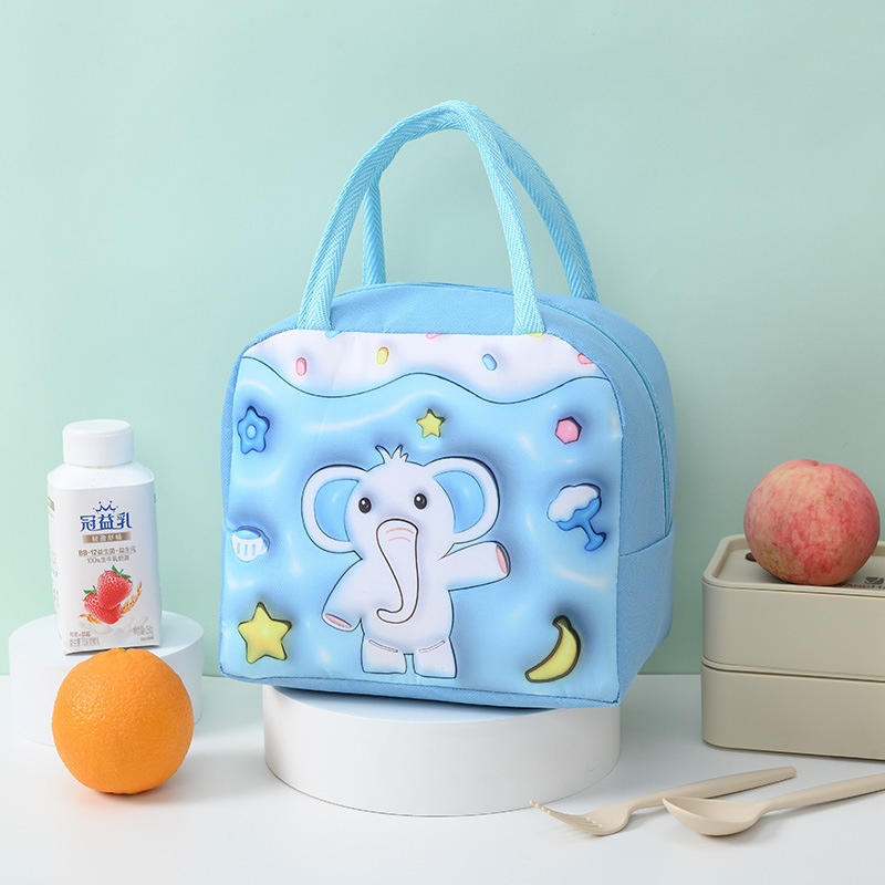 Bolsa de almuerzo de dibujos animados 3D bolsa de aislamiento térmico portátil para niños bolsa de almuerzo de dibujos animados lindo de tela Oxford bolsa de almuerzo de Estudiante