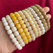 归圆驼骨瓷白老形珠直切珠猪牙珠多圈手串高瓷文玩手串男女款批发