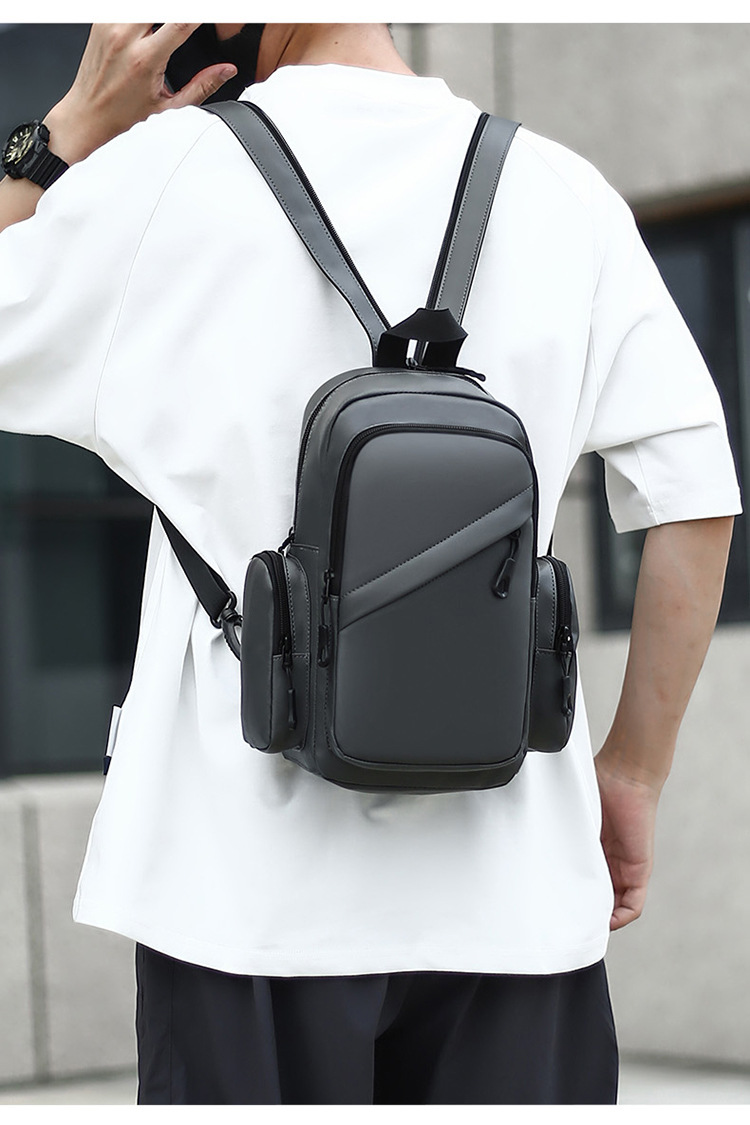 New business men's backpack, water-resistant, suitable for both shoulder and single shoulder, cross-border Oxford fabric men's computer backpack undefined
