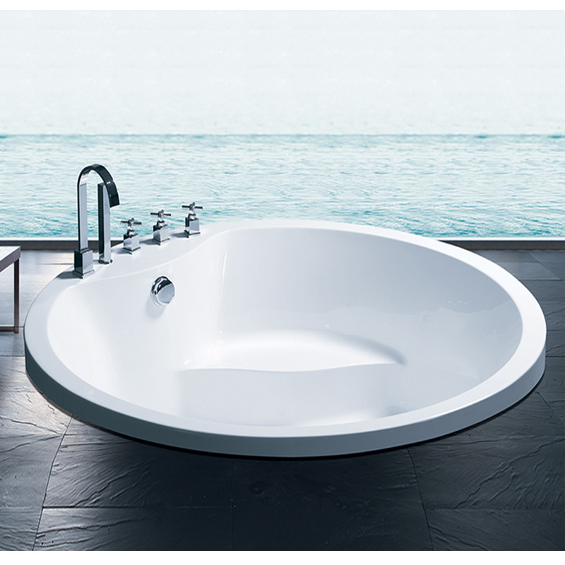 Foshan bañera redonda con asiento incrustado surf baño 1,5 m pareja hotel ingeniería uso bañera