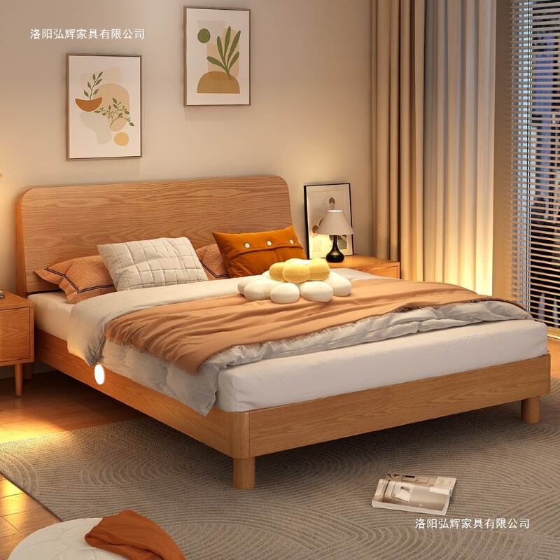 Solid Wood Bed for Home Use in the Master Bedroom. Double Bed Direct from the Factory. Economical for Rental Properties. Single Bed Frame Solid Wood Bed for Home Use in the Master Bedroom. Double Bed Direct from the Factory. Economical for Rental Properties. Single Bed Frame