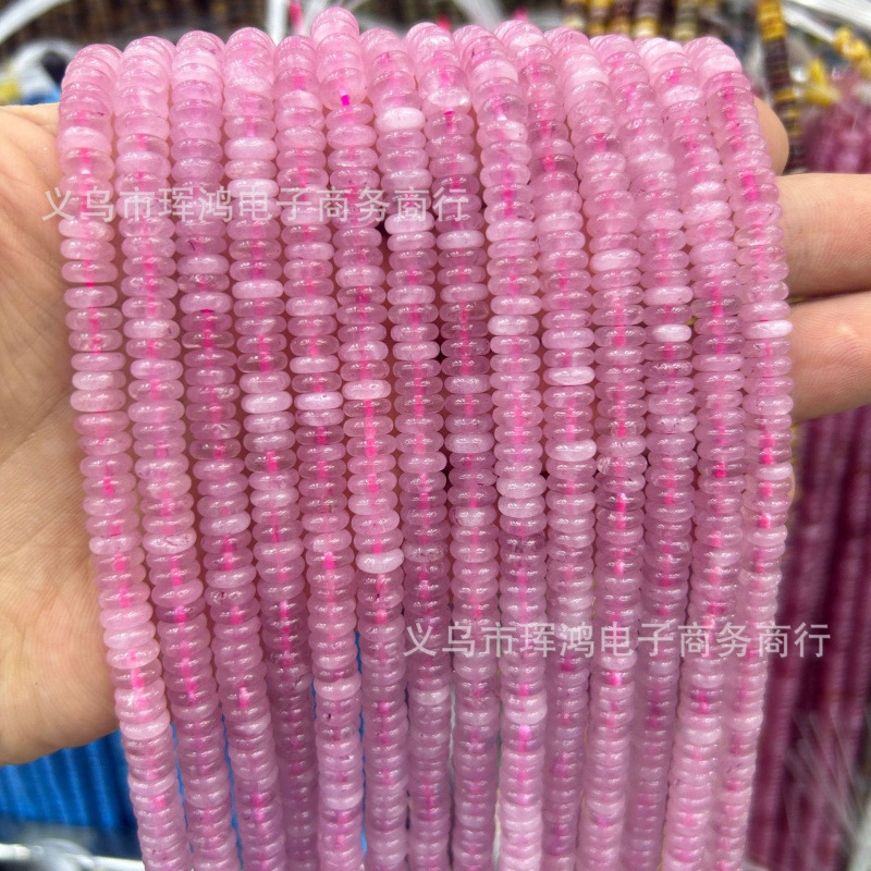 天然石2*6mm亚马逊算盘珠虎眼圆片散珠diy饰品配件定位珠隔片串珠|undefined