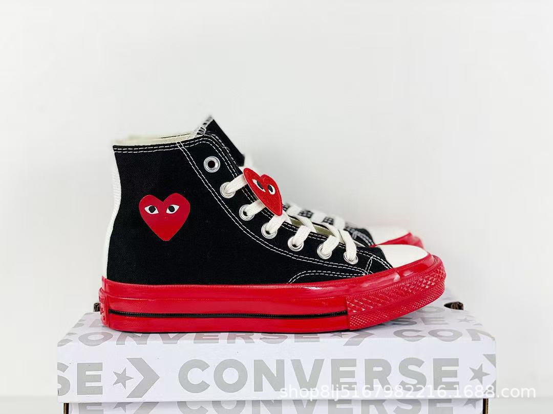 Chunyuan 1970s Kawakuba Ling amor CDG alto bajo grupo pareja zapatillas deportivas para hombres y mujeres jugar zapatos de lona image 21