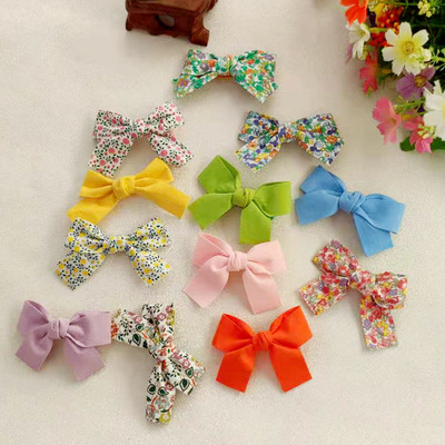 DIY手打蝴蝶結配件鞋帽包服飾輔料diy頭飾發飾配件材料糖果色印花