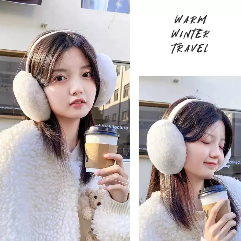 冬季保暖耳套耳罩男女款可折叠柔软毛绒高颜值防寒防冻骑行保暖款