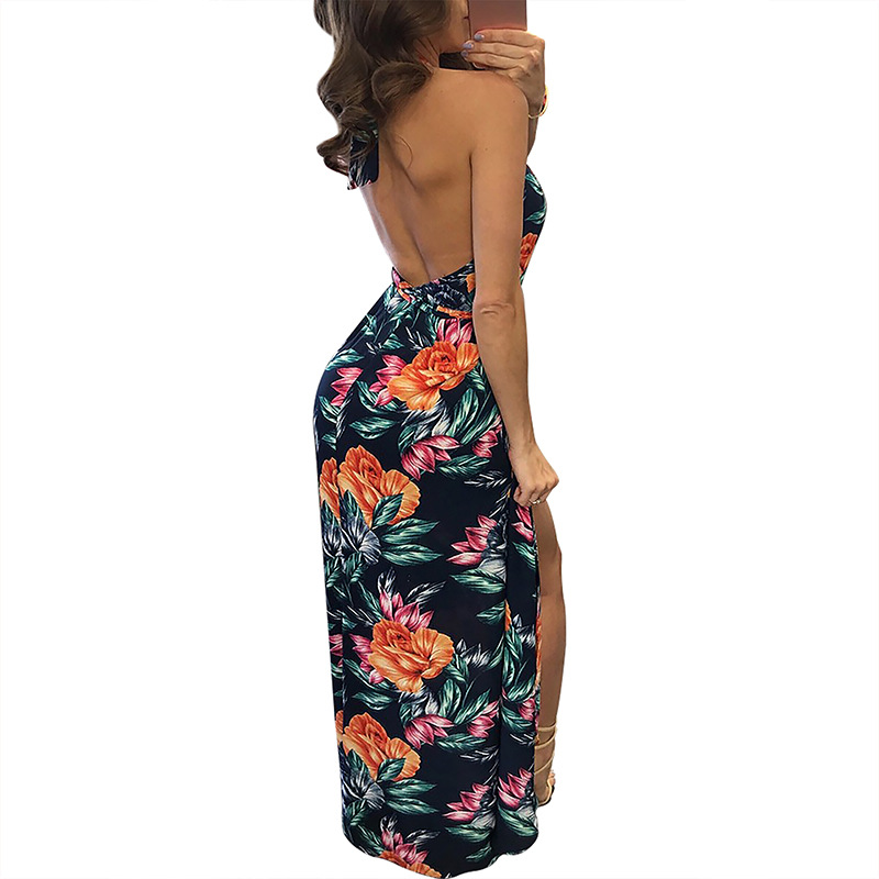 women s digital print floral sleeveless split dress nihaostyles clothing wholesale NSZH72770