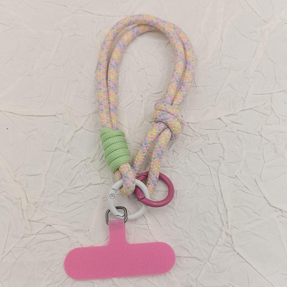 Tendencia color de contraste flor cordón de teléfono móvil colgante de carcasa de teléfono móvil cuerda tejida a mano cuerda de muñeca fuerte y duradera cadena corta para teléfono móvil
