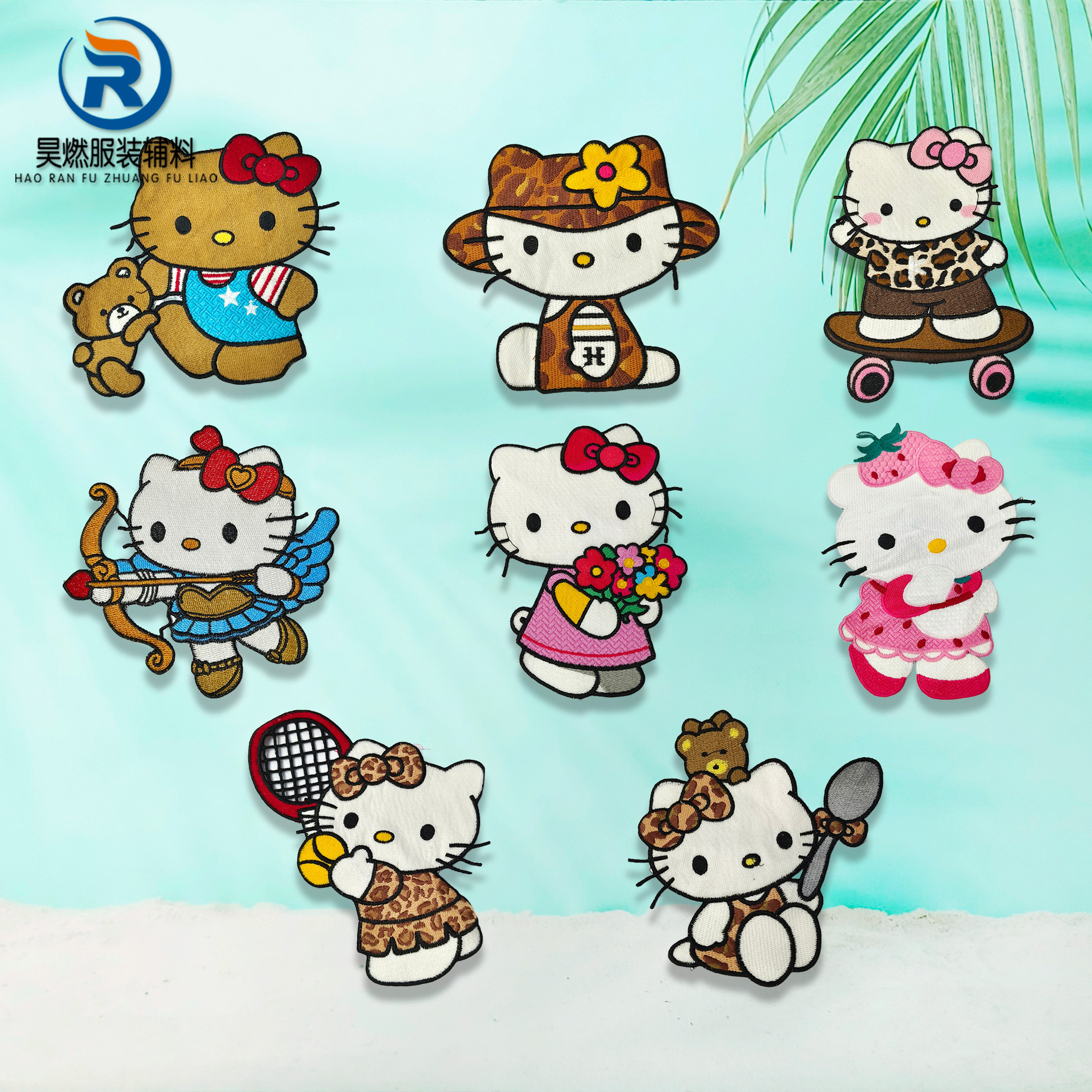 卡通可爱猫咪布料小众刺绣贴箱包羽绒服装饰花边辅料批发手工花边