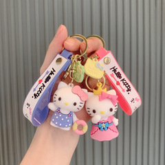 kt cat doll female small high-end pendant key chain keychain pendant cartoon car school bag mini doll pendant