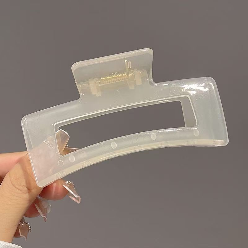 13CM シンプルなスクエアヘアクリップ、女性用、エレガントなゼリーカラーのアクリルシャーククリップ、後頭部用ヘッドバンド|undefined