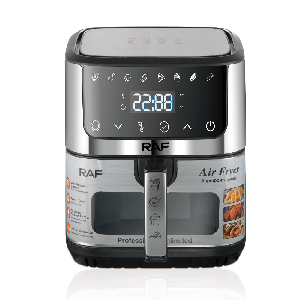 Freidora de aire transfronteriza estándar europea y americana Freidora eléctrica de pantalla digital doméstica inteligente multifuncional de gran capacidad 6.5L sin aceite