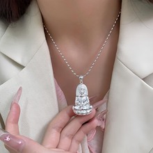 银瑞泰s925纯银观音菩萨吊坠男民族风挂件项链银饰品送男朋友批发