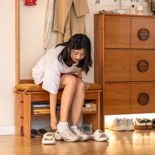 Euler Home Shoe Changing Stool Solid Wood Shoe Changing Stool Hanger Integrated Living Room Simple Entrance Partition Household Shoe Stool