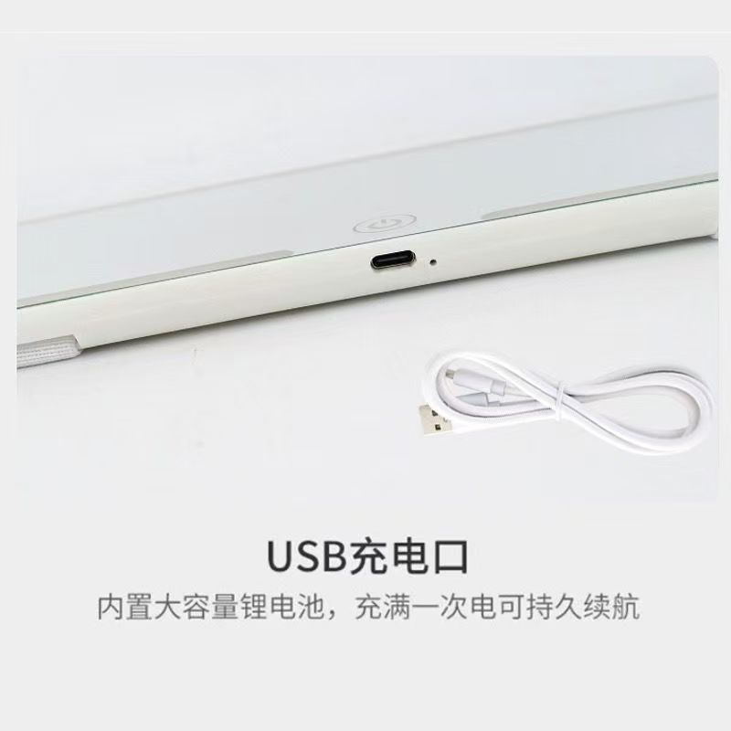 Smart Car Sunshade Vanity Mirror Led Light High-Definition Universal Portable Multi-Functional Three-Color Light Car Vanity Mirror
