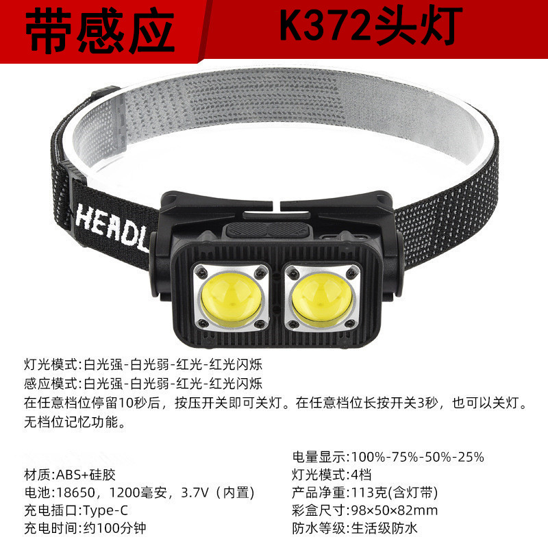 Cruz-frontera L faro nuevo LED multi-funcional portátil fuerte luz al aire libre noche corriendo pesca cabeza-montado luz fuerte luz de trabajo