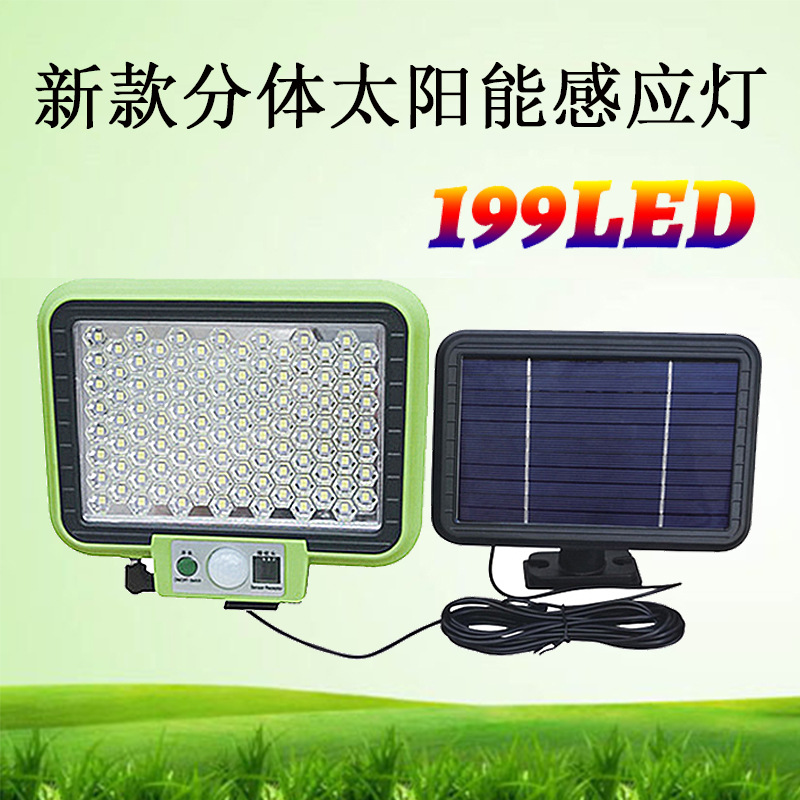 2023 New Solar Garden Light Home Lighting Outdoor Automatic Human Body Sensing Remote Control Street Light Lights Up When People Come