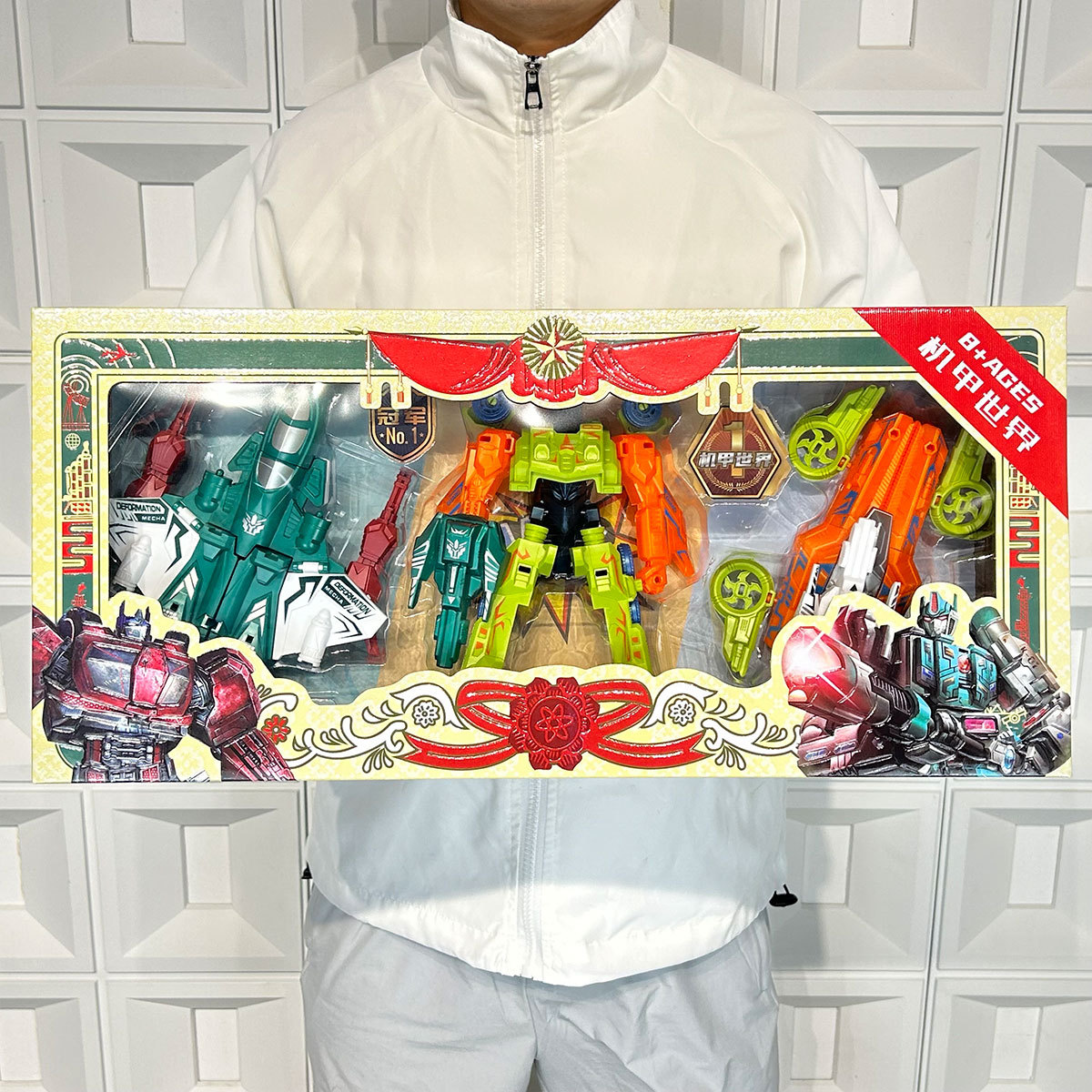 Juguete de los niños mecha traje autobot luchador batalla instituciones entrenamiento empujan regalos recompensa caja regalo