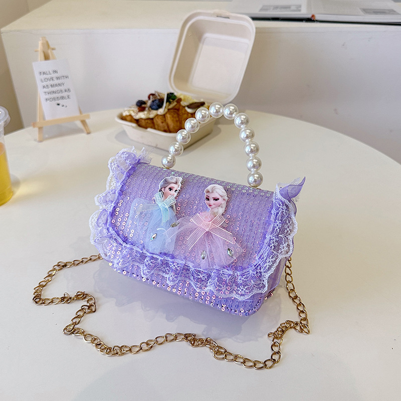 2025 nuevo lindo arco princesa bolsa de perlas portátil moda versátil mochila de hombro bolso de cambio coreano