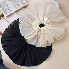 韓国の新しい特大プリーツプレミアムバージョンシンプルな大腸ヘアバンド二層多用途ヘッドバンドレース気質ヘアアクセサリー