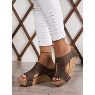 S 98559 Vintage rivet wedge slides �͹��Tᔴ�a�¸�Ů��Ь